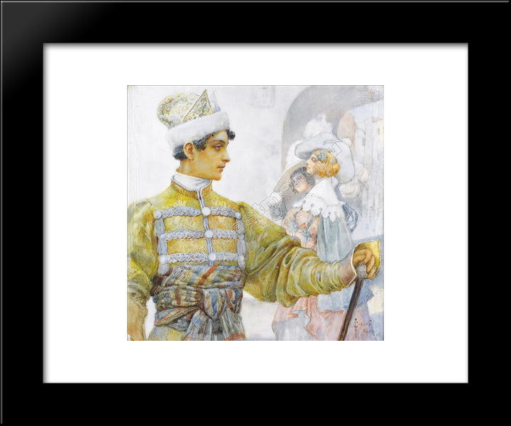 Meeting 20x24 Black Modern Wood Framed Art Print Poster by Solomko, Sergey