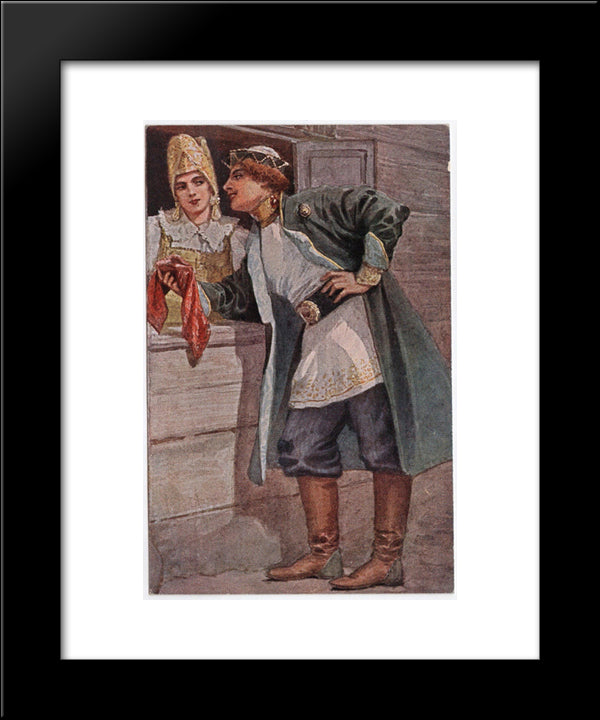 Pledge Of Love 20x24 Black Modern Wood Framed Art Print Poster by Solomko, Sergey