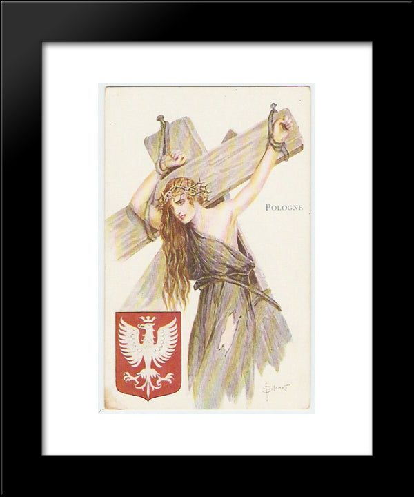 Poland 20x24 Black Modern Wood Framed Art Print Poster by Solomko, Sergey