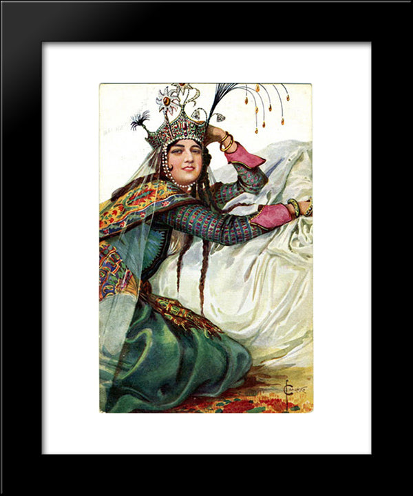 Queen Azvyakovna 20x24 Black Modern Wood Framed Art Print Poster by Solomko, Sergey