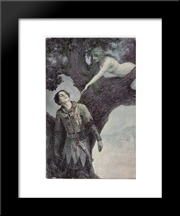 Temptation 20x24 Black Modern Wood Framed Art Print Poster by Solomko, Sergey