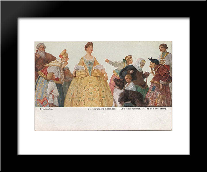 The Admired Beauty 20x24 Black Modern Wood Framed Art Print Poster by Solomko, Sergey