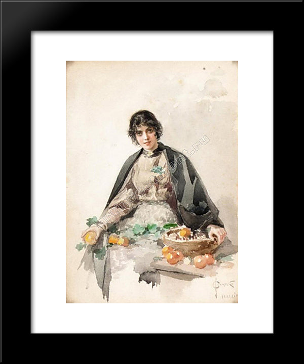 Venetian. Sketch. 20x24 Black Modern Wood Framed Art Print Poster by Solomko, Sergey