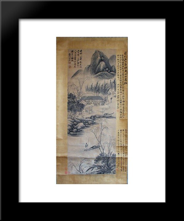 Unknown Title 20x24 Black Modern Wood Framed Art Print Poster by Zhou, Shen