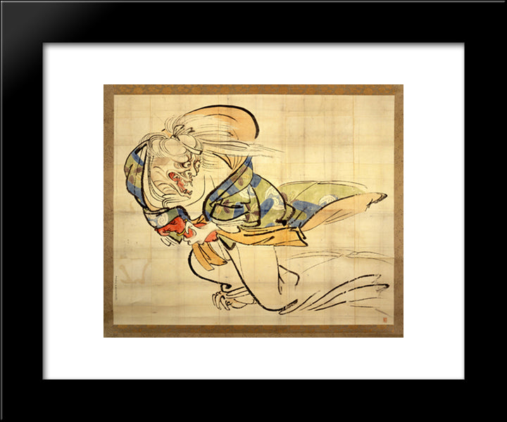 The Ibaraki Demon Snatches Back Her Arm 20x24 Black Modern Wood Framed Art Print Poster by Zeshin, Shibata