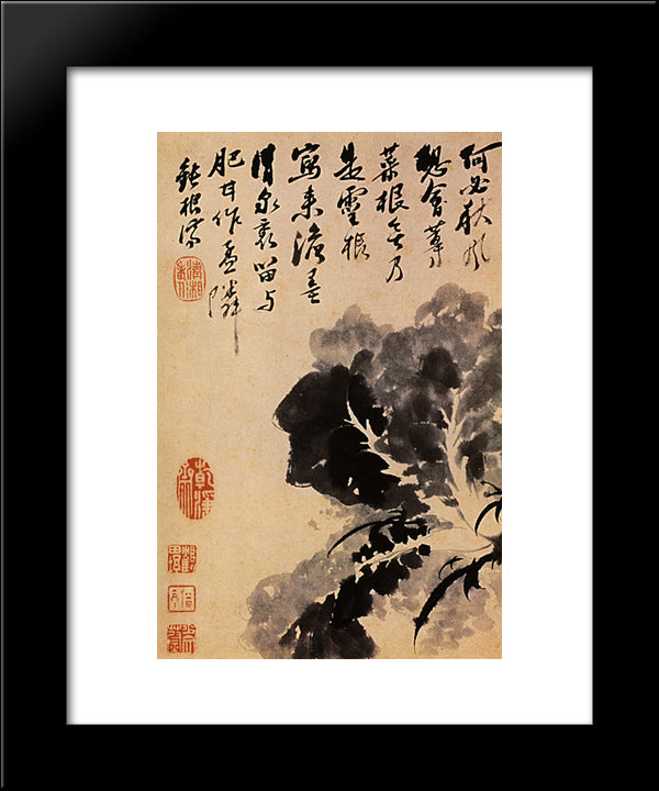 Tete De Chou 20x24 Black Modern Wood Framed Art Print Poster by Shitao