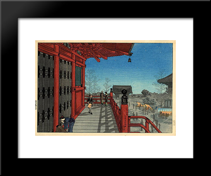 Asakusa Kannon, Tokyo 20x24 Black Modern Wood Framed Art Print Poster by Takahashi, Shotei