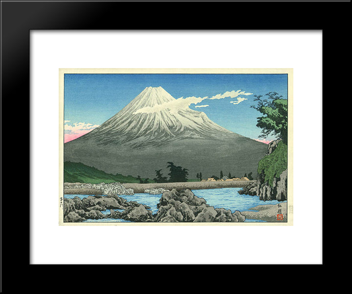 Fuji River 20x24 Black Modern Wood Framed Art Print Poster by Takahashi, Shotei