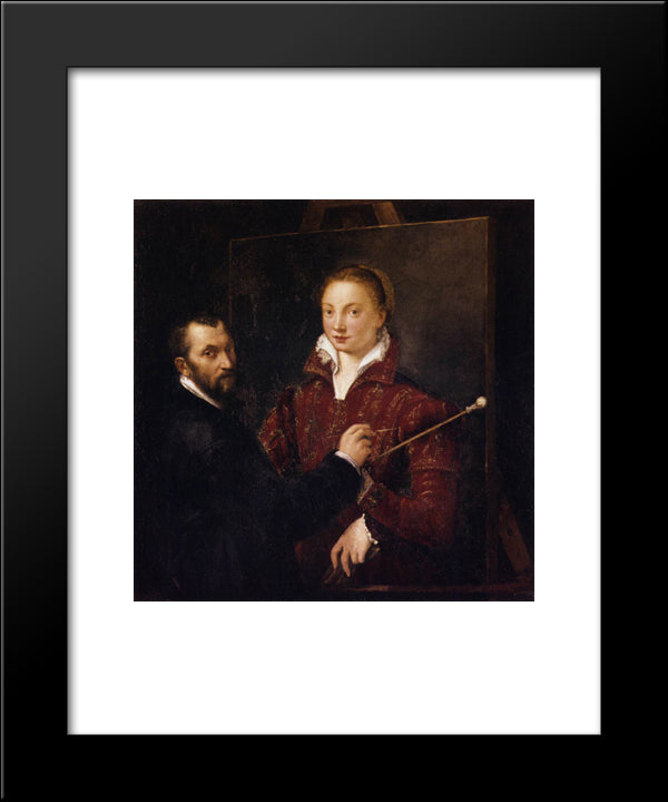 Bernardino Campi Painting Sofonisba Anguissola 20x24 Black Modern Wood Framed Art Print Poster by Anguissola, Sofonisba