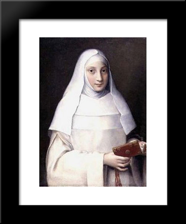 Portrait Of Elena Anguissola 20x24 Black Modern Wood Framed Art Print Poster by Anguissola, Sofonisba