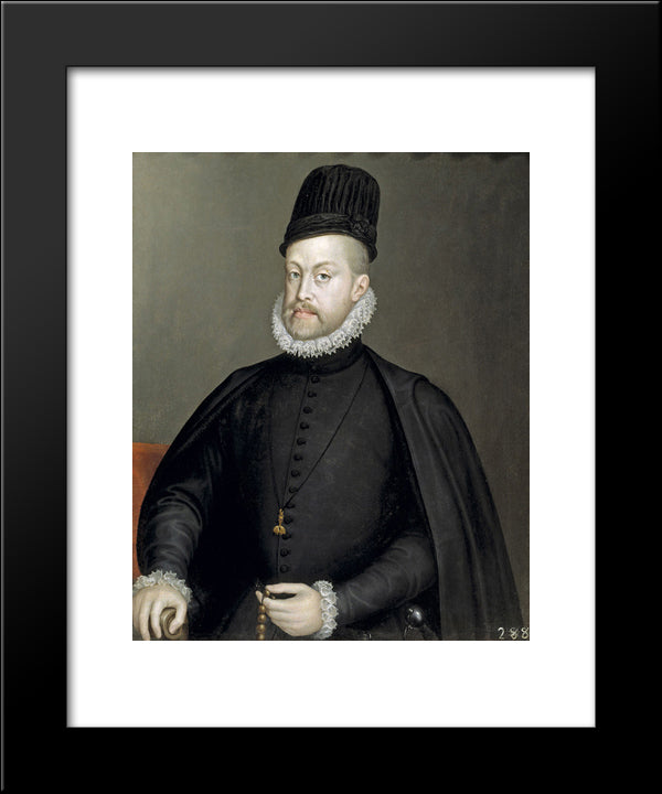 Portrait Of Philipp Ii Of Spain 20x24 Black Modern Wood Framed Art Print Poster by Anguissola, Sofonisba