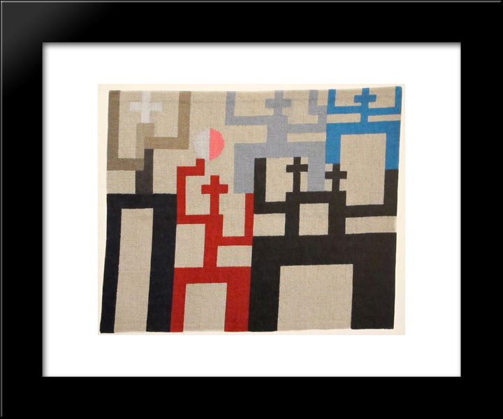 Figures 20x24 Black Modern Wood Framed Art Print Poster by Taeuber Arp, Sophie