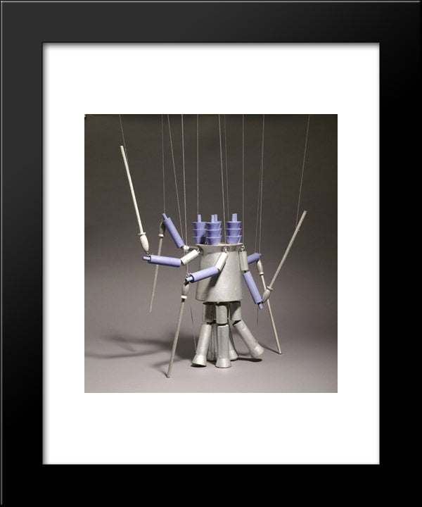 Military Guards (Die Wachen) 20x24 Black Modern Wood Framed Art Print Poster by Taeuber Arp, Sophie