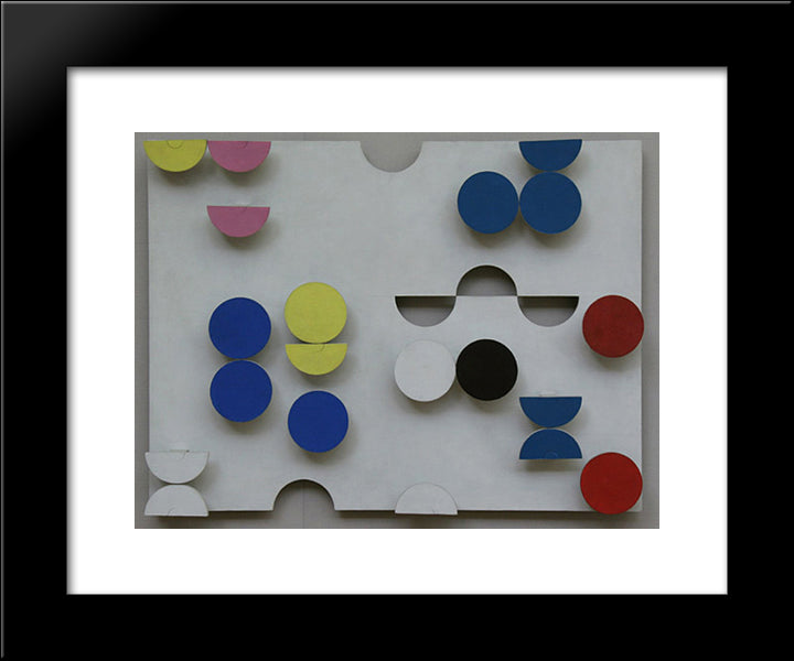 Relief Rectangulaire 20x24 Black Modern Wood Framed Art Print Poster by Taeuber Arp, Sophie