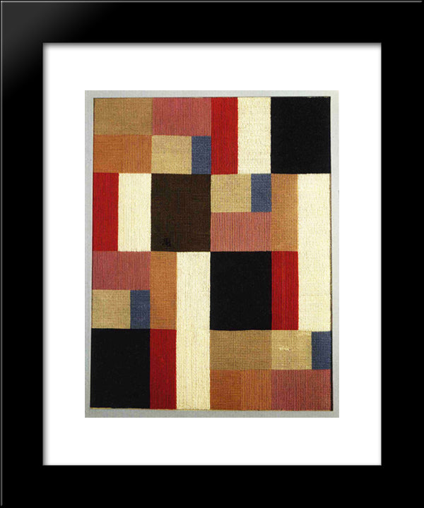 Vertical And Horizontal Composition 20x24 Black Modern Wood Framed Art Print Poster by Taeuber Arp, Sophie