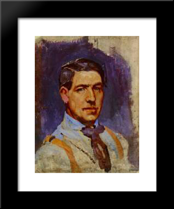 Self Portrait 20x24 Black Modern Wood Framed Art Print Poster by Papaloukas, Spyros
