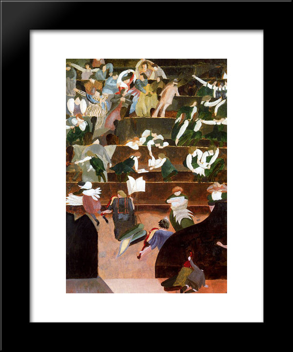 A Music Lesson At Bedales 20x24 Black Modern Wood Framed Art Print Poster by Spencer, Stanley