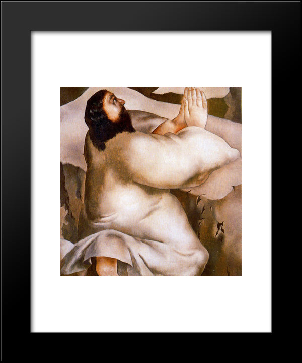Christ In The Wilderness - Awaking 20x24 Black Modern Wood Framed Art Print Poster by Spencer, Stanley
