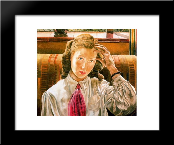 Daphne By The Window, Northern Ireland 20x24 Black Modern Wood Framed Art Print Poster by Spencer, Stanley