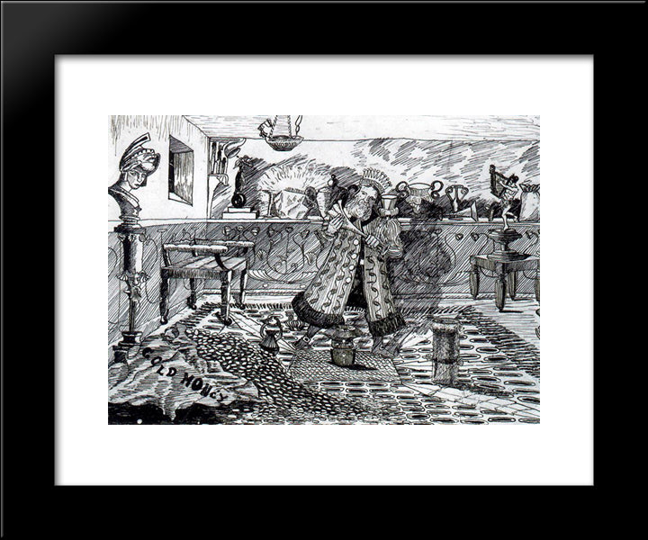 King Midas And The Girl 20x24 Black Modern Wood Framed Art Print Poster by Spencer, Stanley