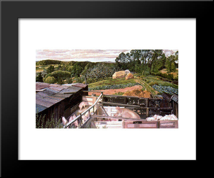 Rickett'S Farm, Cookham Dene 20x24 Black Modern Wood Framed Art Print Poster by Spencer, Stanley