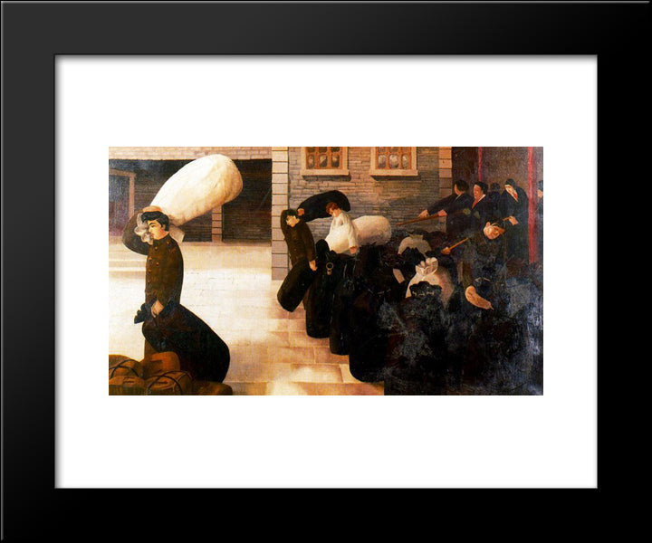 Sorting And Moving Kit Bags 20x24 Black Modern Wood Framed Art Print Poster by Spencer, Stanley