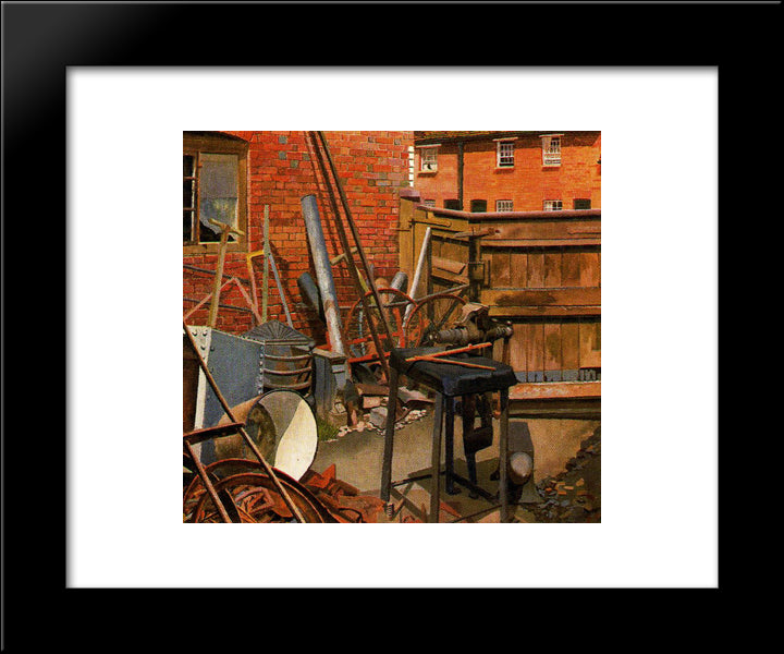 The Blacksmith'S Yard, Cookham 20x24 Black Modern Wood Framed Art Print Poster by Spencer, Stanley