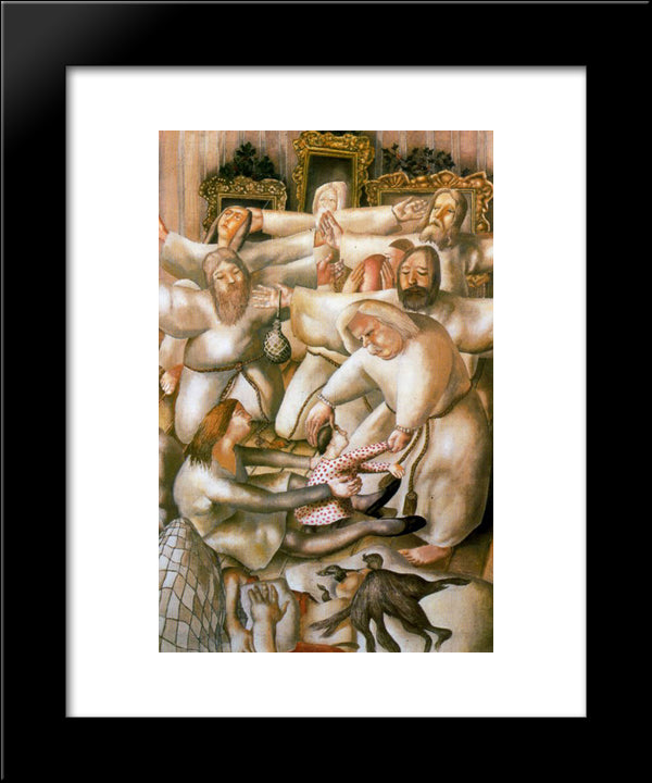 The Coming Of The Wise Men (The Nativity) 20x24 Black Modern Wood Framed Art Print Poster by Spencer, Stanley