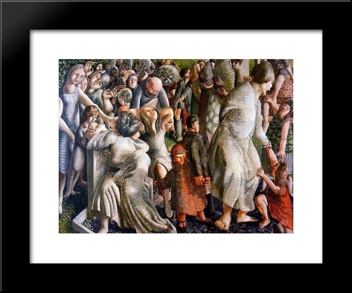 The Resurrection Reunion Of Families 20x24 Black Modern Wood Framed Art Print Poster by Spencer, Stanley