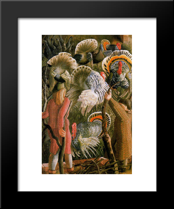Turkeys Perus 20x24 Black Modern Wood Framed Art Print Poster by Spencer, Stanley