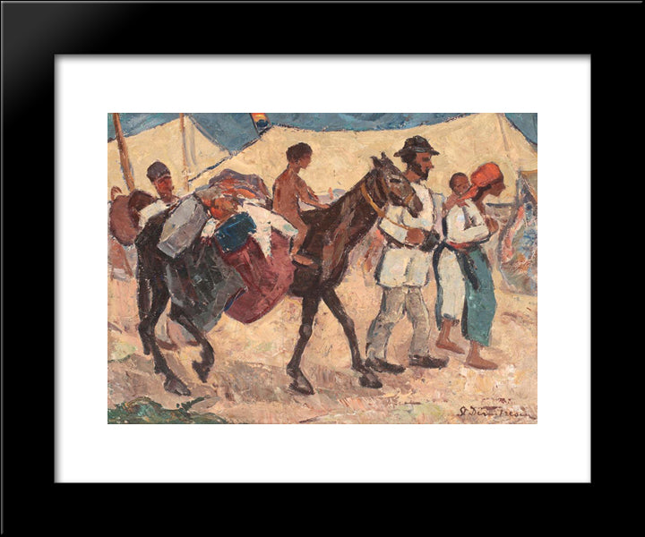 At The Market 20x24 Black Modern Wood Framed Art Print Poster by Dimitrescu, Stefan