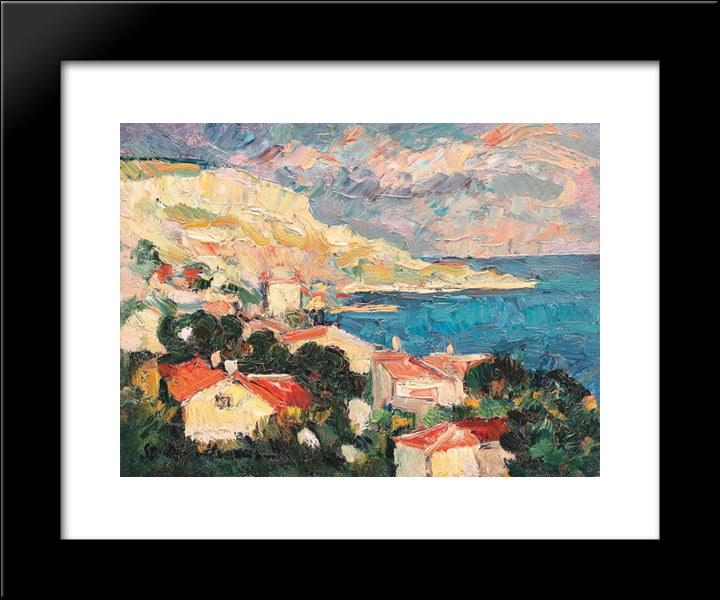 Balchik Gulf 20x24 Black Modern Wood Framed Art Print Poster by Dimitrescu, Stefan