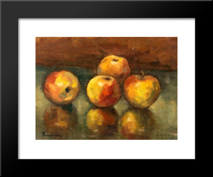 Apples 20x24 Black Modern Wood Framed Art Print Poster by Luchian, Stefan
