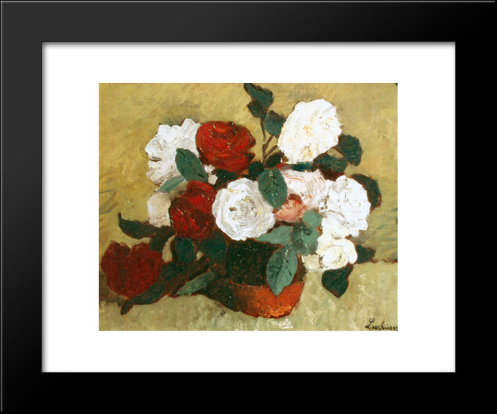Roses 20x24 Black Modern Wood Framed Art Print Poster by Luchian, Stefan