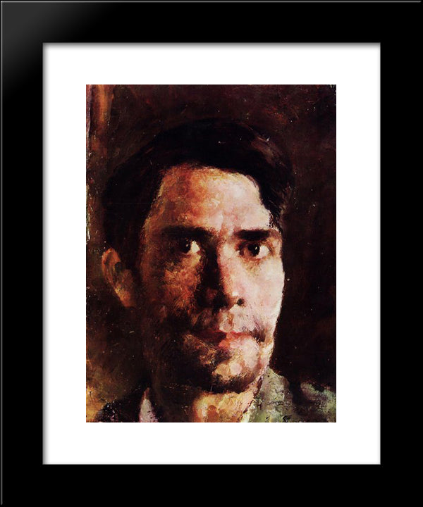 Self-Portrait 20x24 Black Modern Wood Framed Art Print Poster by Luchian, Stefan