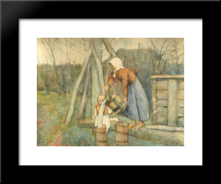 The Well 20x24 Black Modern Wood Framed Art Print Poster by Luchian, Stefan