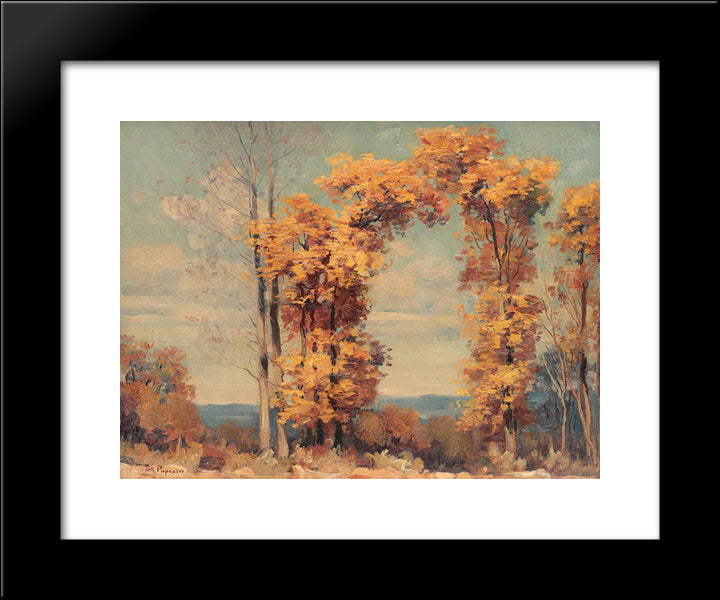 Autumn Landscape 20x24 Black Modern Wood Framed Art Print Poster by Popescu, Stefan