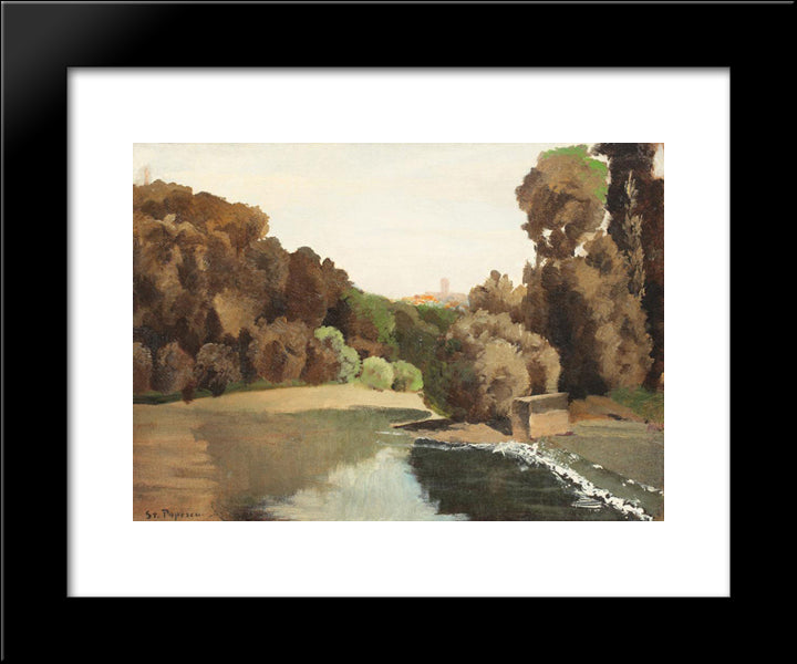 Jardin Du Luxembourg 20x24 Black Modern Wood Framed Art Print Poster by Popescu, Stefan