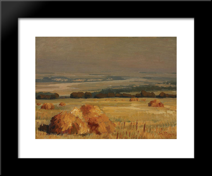 Summer Landscape 20x24 Black Modern Wood Framed Art Print Poster by Popescu, Stefan
