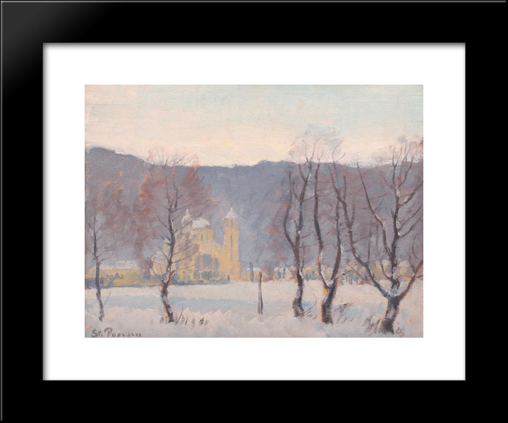 Winter Landscape 20x24 Black Modern Wood Framed Art Print Poster by Popescu, Stefan
