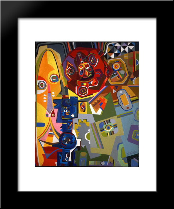 Laughing Boy 20x24 Black Modern Wood Framed Art Print Poster by Wheeler, Steve
