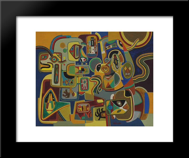 Young Man Talking To His Mother - In - Law 20x24 Black Modern Wood Framed Art Print Poster by Wheeler, Steve