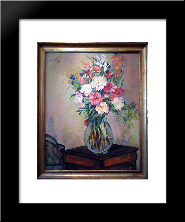 Bouquet Of Flowers 20x24 Black Modern Wood Framed Art Print Poster by Valadon, Suzanne