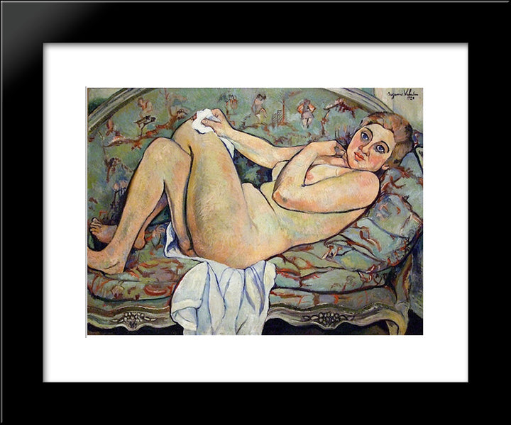 Reclining Nude 20x24 Black Modern Wood Framed Art Print Poster by Valadon, Suzanne