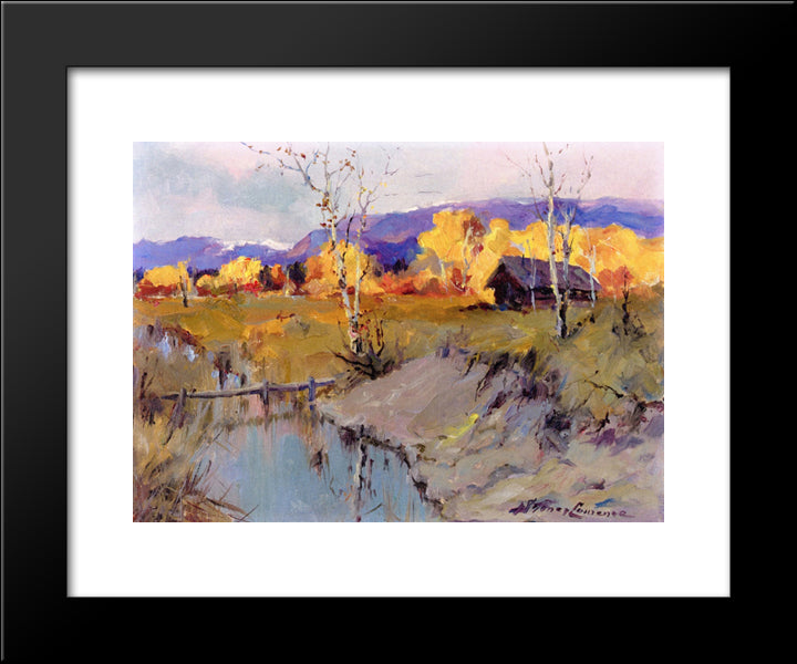 Autumn Morning 20x24 Black Modern Wood Framed Art Print Poster by Laurence, Sydney