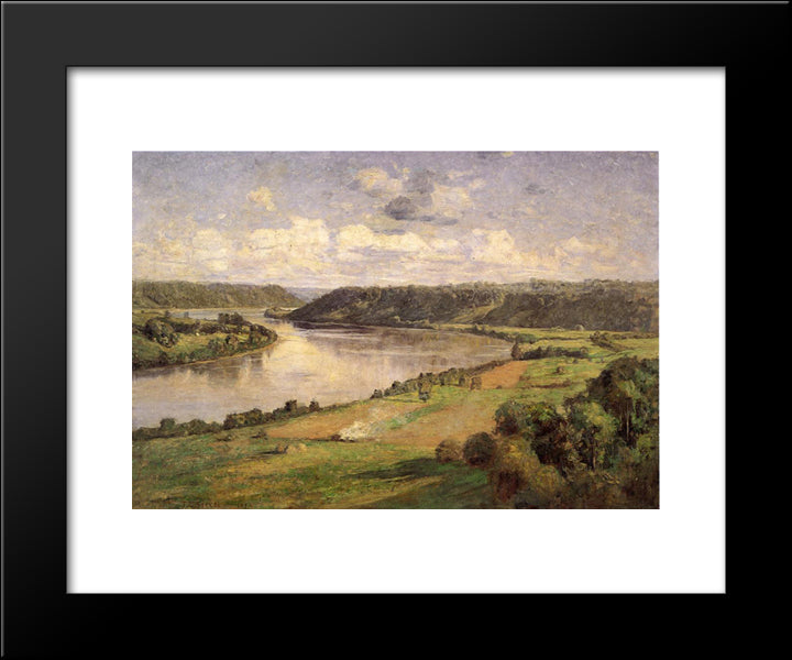 The Ohio River From The College Campus, Honover 20x24 Black Modern Wood Framed Art Print Poster by Steele, T. C.