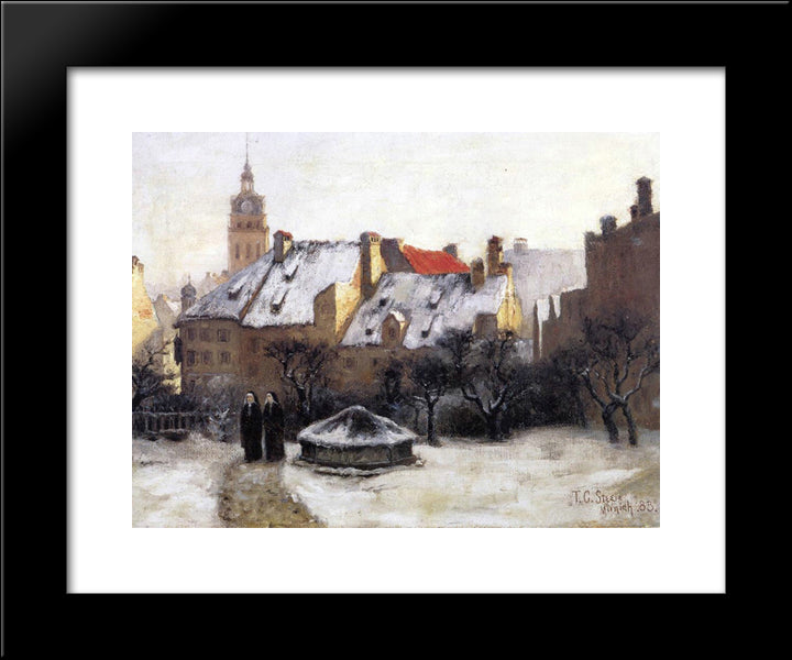 Winter Afternoon Old Munich 20x24 Black Modern Wood Framed Art Print Poster by Steele, T. C.