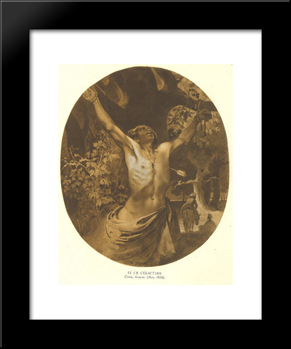 St. Sebastian 20x24 Black Modern Wood Framed Art Print Poster by Shevchenko, Taras