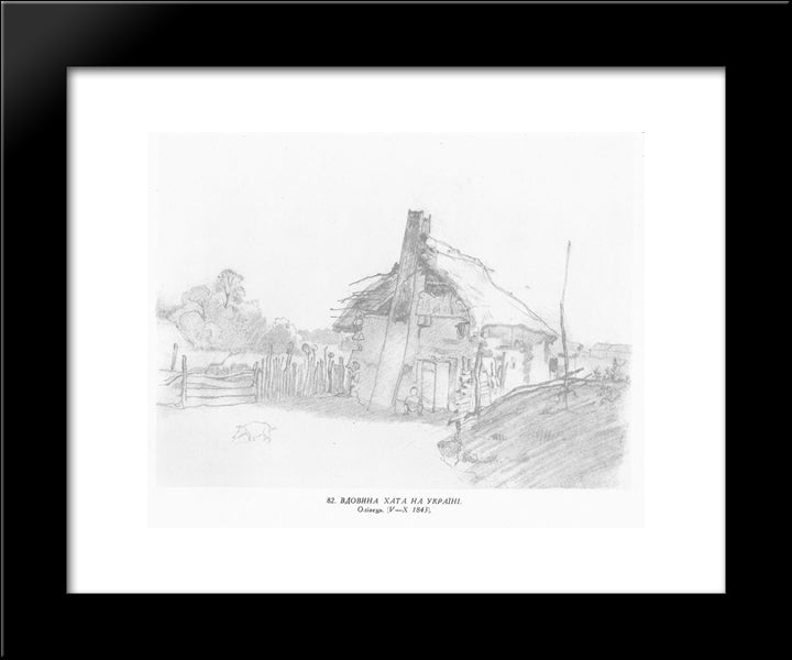 Widow`S Hut In Ukraine 20x24 Black Modern Wood Framed Art Print Poster by Shevchenko, Taras