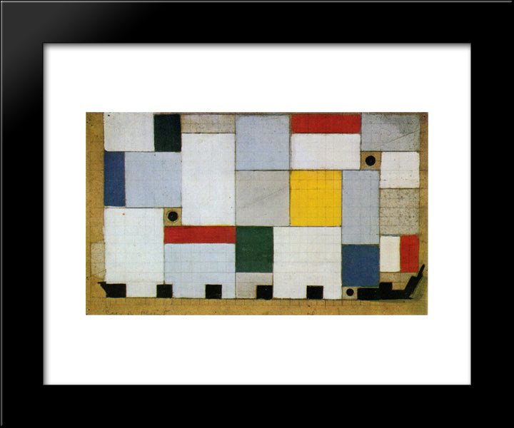 Color Design For The Ceiling Of The Cafe Brasserie 20x24 Black Modern Wood Framed Art Print Poster by Doesburg, Theo van